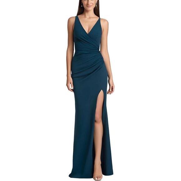 Dress The Population Dresses & Skirts - Dress The Population Womens Green Ruched Formal Evening Dress Gown NWT